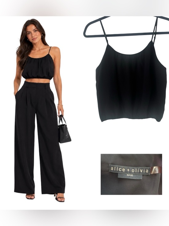 Alice + Olivia Tops - Alice + Olivia Silk Spaghetti Strap Cropped Cami